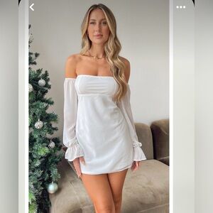 Beginning boutique white off shoulder dress